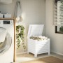 Storage box with lid FROG solid white wood 60x49x54 cm by , Storage trunks - Ref: Foro24-4002320, Price: 81,20 €, Discount: %