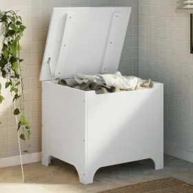 Storage box with lid FROG solid white wood 60x49x54 cm by , Storage trunks - Ref: Foro24-4002336, Price: 84,03 €, Discount: %