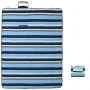 Folding velvet picnic blanket with blue and white stripes 200x150cm by , Camping and hiking - Ref: Foro24-4004206, Price: 22,...