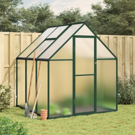 Gewächshaus mit grünem Aluminiumrahmen 169x169x195 cm von , Gewächshäuser - Ref: Foro24-4005829, Preis: 375,57 €, Rabatt: %