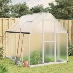 Gewächshaus mit silbernem Aluminiumrahmen 224x169x195 cm von , Gewächshäuser - Ref: Foro24-4005834, Preis: 407,10 €, Rabatt: %