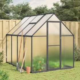 Greenhouse with anthracite aluminum base frame 224x169x195 cm by , Greenhouses - Ref: Foro24-4005836, Price: 515,23 €, Discou...