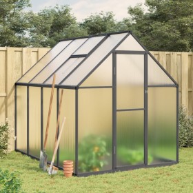 Invernadero con marco base aluminio antracita 224x169x195 cm de , Invernaderos - Ref: Foro24-4005836, Precio: 482,58 €, Descu...