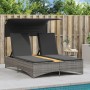Doppel-Liegestuhl mit Verdeck und Kissen aus grauem synthetischem Rattan. von , Liegen - Ref: Foro24-365622, Preis: 281,60 €,...