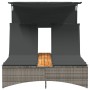 Doppel-Liegestuhl mit Verdeck und Kissen aus grauem synthetischem Rattan. von , Liegen - Ref: Foro24-365622, Preis: 281,60 €,...