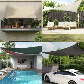 Square shade sail in light gray HDPE 160 g/m² 4.5x4.5 m by , Umbrellas - Ref: Foro24-4001969, Price: 44,77 €, Discount: %
