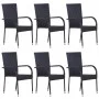 Stackable garden chairs 6 units black synthetic rattan by vidaXL, Garden chairs - Ref: Foro24-310087, Price: 306,46 €, Discou...