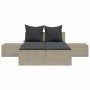Doppel-Liegestuhl mit hellgrauen synthetischen Rattan-Kissen. von , Liegen - Ref: Foro24-368394, Preis: 297,16 €, Rabatt: %
