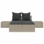 Doppel-Liegestuhl mit hellgrauen synthetischen Rattan-Kissen. von , Liegen - Ref: Foro24-368394, Preis: 291,80 €, Rabatt: %