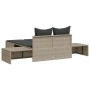 Doppel-Liegestuhl mit hellgrauen synthetischen Rattan-Kissen. von , Liegen - Ref: Foro24-368394, Preis: 297,16 €, Rabatt: %
