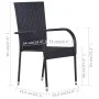 Stackable garden chairs 6 units black synthetic rattan by vidaXL, Garden chairs - Ref: Foro24-310087, Price: 306,46 €, Discou...