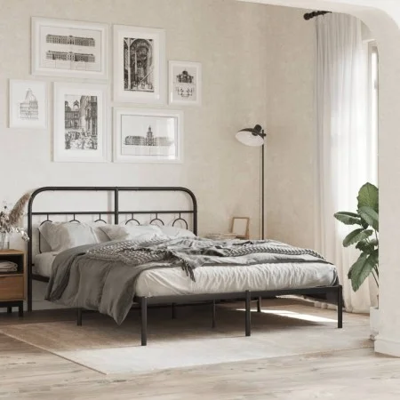 Cabecero de metal negro 137 cm de , Cabeceros y pies de cama - Ref: Foro24-377149, Precio: 45,86 €, Descuento: %