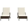 Sun loungers with cushions 2 units synthetic brown rattan by , Loungers - Ref: Foro24-3261435, Price: 333,37 €, Discount: %