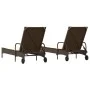 Sun loungers with cushions 2 units synthetic brown rattan by , Loungers - Ref: Foro24-3261435, Price: 333,37 €, Discount: %