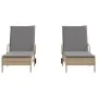 Liegestühle mit Kissen, 2 Stück, aus synthetischem Rattan in Beige. von , Liegen - Ref: Foro24-3261437, Preis: 333,37 €, Raba...