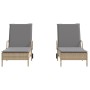 Liegestühle mit Kissen, 2 Stück, aus synthetischem Rattan in Beige. von , Liegen - Ref: Foro24-3261437, Preis: 332,85 €, Raba...