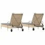 Liegestühle mit Kissen, 2 Stück, aus synthetischem Rattan in Beige. von , Liegen - Ref: Foro24-3261437, Preis: 333,37 €, Raba...