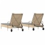 Liegestühle mit Kissen, 2 Stück, aus synthetischem Rattan in Beige. von , Liegen - Ref: Foro24-3261437, Preis: 332,85 €, Raba...