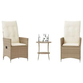 Garden set 3 pieces synthetic rattan chairs and table with beige cushion by , Garden sets - Ref: Foro24-365655, Price: 264,86...