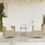 Garden set 3 pieces synthetic rattan chairs and table with beige cushion by , Garden sets - Ref: Foro24-365655, Price: 264,86...