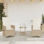 Gartenmöbel-Set 3-teilig aus synthetischem Rattan mit beigen Kissen von , Gartensets - Ref: Foro24-365655, Preis: 222,14 €, R...