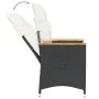 Small table and chairs with 3 black synthetic rattan cushions. by , Garden sets - Ref: Foro24-365657, Price: 259,18 €, Discou...