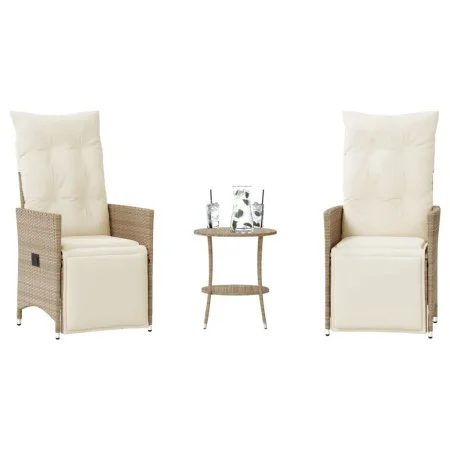 Garden set 3 pieces synthetic rattan chairs and table with beige cushion by , Garden sets - Ref: Foro24-365676, Price: 279,76...