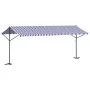 Toldo de pie tela y acero azul y blanco 600x300 cm de , Sombrillas - Ref: Foro24-368934, Precio: 300,72 €, Descuento: %