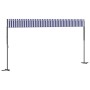 Toldo de pie tela y acero azul y blanco 600x300 cm de , Sombrillas - Ref: Foro24-368934, Precio: 332,88 €, Descuento: %