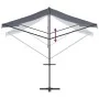 Free-standing awning, blue and white fabric and steel, 600x300 cm. by , Umbrellas - Ref: Foro24-368934, Price: 301,42 €, Disc...