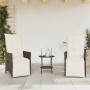 Gartenstühle und Tischchen mit Kissen, 3-teilig, aus braunem PE-Rattan. von , Gartensets - Ref: Foro24-365674, Preis: 242,81 ...