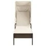 2 synthetic rattan sun loungers with canopy and table in brown color. by , Loungers - Ref: Foro24-3261570, Price: 401,25 €, D...