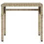 Liegestühle mit Sonnendach und Tisch 2 Stück in synthetischem Rattan in Beige von , Liegen - Ref: Foro24-3261572, Preis: 400,...