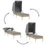 Liegestühle mit Sonnendach und Tisch 2 Stück in synthetischem Rattan in Beige von , Liegen - Ref: Foro24-3261572, Preis: 400,...