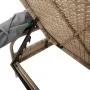 Liegestühle mit Sonnendach und Tisch 2 Stück in synthetischem Rattan in Beige von , Liegen - Ref: Foro24-3261572, Preis: 400,...