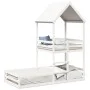 Bett mit massivem Dach aus weißer Kiefer 90x190 cm von , Betten und Lattenroste - Ref: Foro24-3282397, Preis: 347,50 €, Rabat...