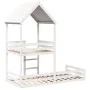 Bett mit massivem Dach aus weißer Kiefer 90x190 cm von , Betten und Lattenroste - Ref: Foro24-3282397, Preis: 347,50 €, Rabat...