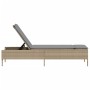 Sun lounger with beige synthetic rattan cushion by , Loungers - Ref: Foro24-4002722, Price: 155,24 €, Discount: %