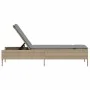 Sun lounger with beige synthetic rattan cushion by , Loungers - Ref: Foro24-4002722, Price: 152,02 €, Discount: %