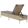 Sun lounger with beige synthetic rattan cushion by , Loungers - Ref: Foro24-4002722, Price: 152,02 €, Discount: %