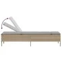 Sun lounger with beige synthetic rattan cushion by , Loungers - Ref: Foro24-4002722, Price: 152,02 €, Discount: %
