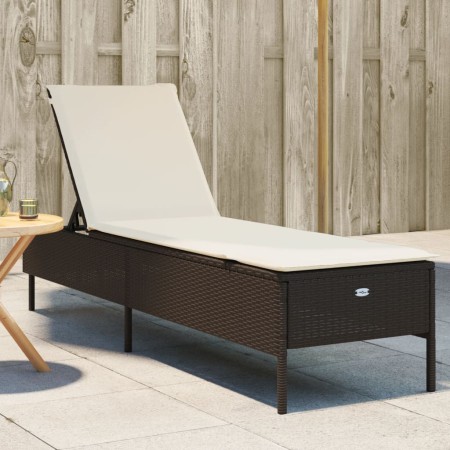 Liegestuhl mit braunem Kunststoff-Rattankissen von , Liegen - Ref: Foro24-4002720, Preis: 154,61 €, Rabatt: %