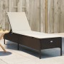Liegestuhl mit braunem Kunststoff-Rattankissen von , Liegen - Ref: Foro24-4002720, Preis: 154,61 €, Rabatt: %