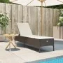 Lounger with brown synthetic rattan cushion by , Loungers - Ref: Foro24-4002720, Price: 151,77 €, Discount: %
