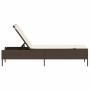 Liegestuhl mit braunem Kunststoff-Rattankissen von , Liegen - Ref: Foro24-4002720, Preis: 154,61 €, Rabatt: %