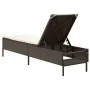 Lounger with brown synthetic rattan cushion by , Loungers - Ref: Foro24-4002720, Price: 151,77 €, Discount: %