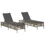 Liegestühle mit Tisch 2 Stück in grauem synthetischem Rattan von , Liegen - Ref: Foro24-4002748, Preis: 273,07 €, Rabatt: %
