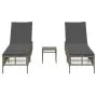 Liegestühle mit Tisch 2 Stück in grauem synthetischem Rattan von , Liegen - Ref: Foro24-4002748, Preis: 273,07 €, Rabatt: %