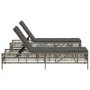 Sun loungers with small table, 2 units, synthetic gray rattan by , Loungers - Ref: Foro24-4002748, Price: 273,07 €, Discount: %
