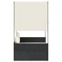 Tumbona doble con techo y cortinas ratán sintético negro de , Tumbonas - Ref: Foro24-4002755, Precio: 226,25 €, Descuento: %
